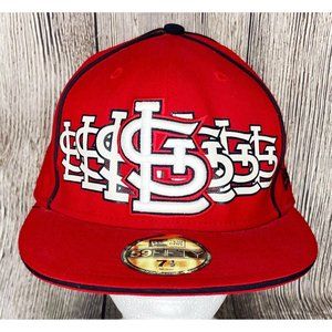 St Louis Cardinals MLB New Era 59Fifty Adult Size 7.5 Red Fitted Cap Hat